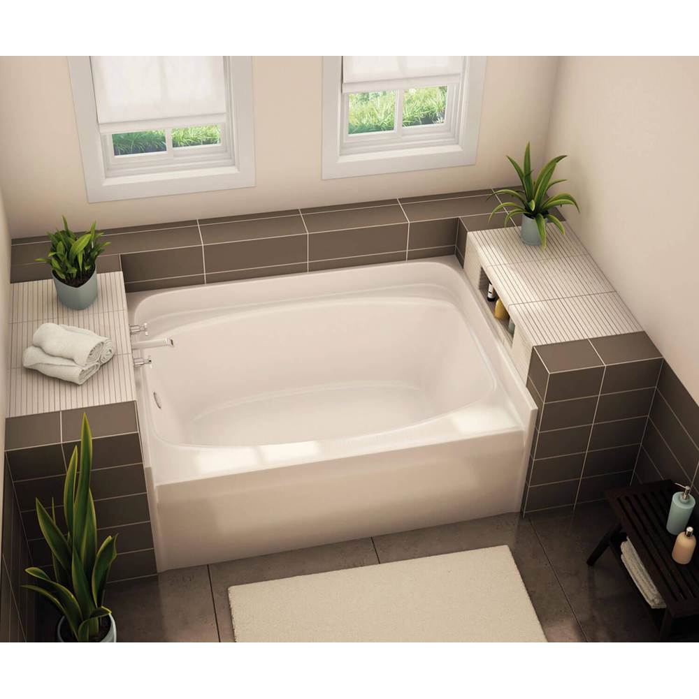 Aker GT-4260 AFR AcrylX Alcove Center Drain Bath in Sterling Silver