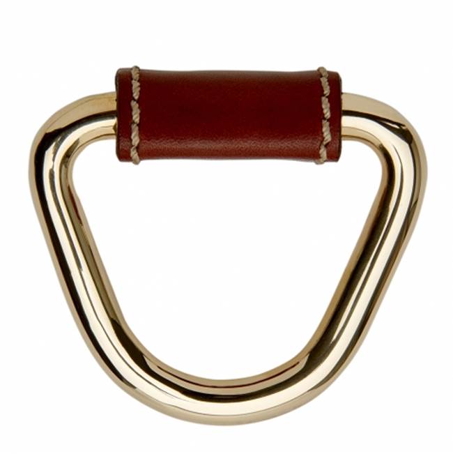 Waterworks Fallbrook 1 3/4'' Chocolate Leather Pull in Brass