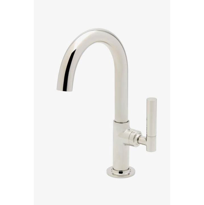 Waterworks Bond Solo Series One Hole Gooseneck Bar Faucet with Two-Piece Straight Lever Handle in Burnished Brass, 1.2gpm (4.5L/min)