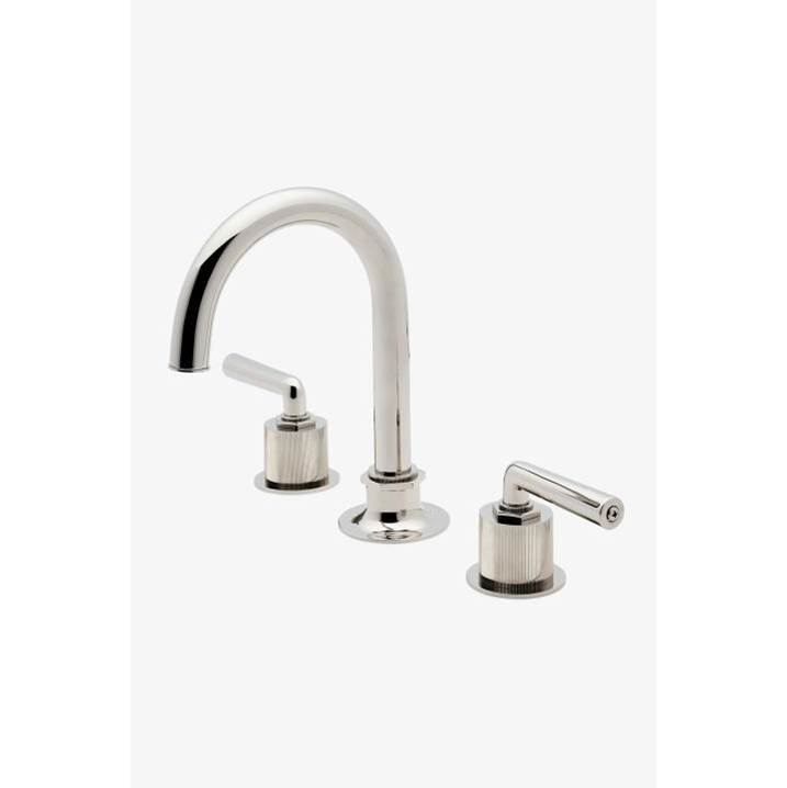 Waterworks Henry Gooseneck Lavatory Faucet with Coin Edge Lever Handles in Matte Nickel, 1.2gpm (4.5 L/min)